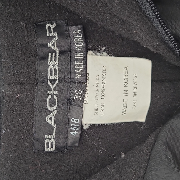 Black bear XS Black zipper snap front snow pants zipper pockets winter warm - Picture 4 of 5
